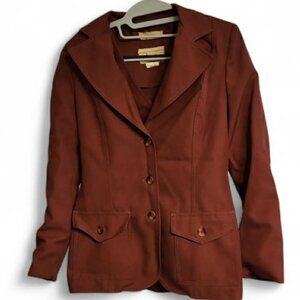 70's Vintage Bronson Of California Blazer Women’s Burnt Orange Red Dark Academia